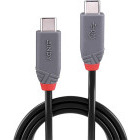 Cablu periferice LINDY Anthra, USB 4.0 Male tip C - USB 4.0 Male tip C, 0.8m, negru-gri