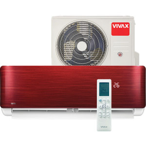 Aer conditionat VIVAX R-Design Red, 12000 BTU, Clasa A+++/A++, Wi-Fi, Inverter, Golden Fin, Ionizator + Kit instalare inclus