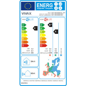 VIVAX H+ Design Silver, 18000 BTU, Clasa A++/A+, Wi-Fi Ready, Inverter, Golden Fin, Ionizator