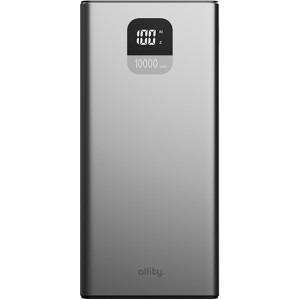 Baterie externa Allity 20000 mAh, 2x USB, 1x USB-C, 22.5 W, Display, Silver