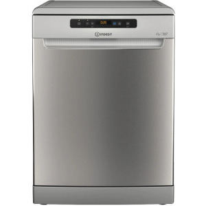 Masina de spalat vase Indesit DFO3T133AFX, 14 seturi, 9 programe, Clasa D, Fast&Clean, Push&Go, Auto Door, Sertar tacamuri, 60 cm, Inox