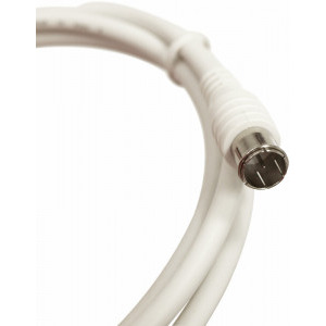 Schrack Cablu coaxial S4H, 2xF-Quick >90dB, alb, 2.5m