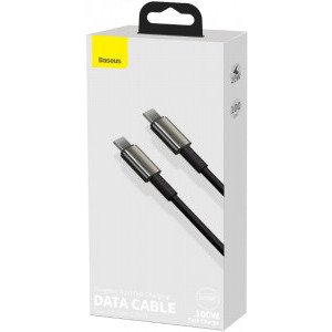 Baseus Tungsten CATWJ-01, USB-C Male la USB-C Male, 1 m, Black, amperaj maxim suportat 5A