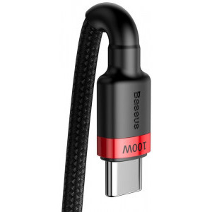 Baseus Cafule CATKLF-AL91, USB-C Male la USB-C Male, 2 m, Black-Red, amperaj maxim suportat 5A
