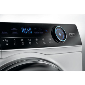 Haier HD90-A3979-S, Pompa de caldura, 9 kg, Clasa A+++, Inverter, Dry Sensor, iRefresh, iTime, Full Time Reverse, Pillow Drum, Drum light, Alb 