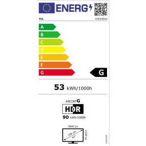 TCL Smart TV QLED 43C645 Seria C645 108cm gri-negru 4K UHD HDR