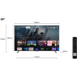 TCL Smart TV QLED 85C645 Seria C645 214cm gri-negru 4K UHD HDR