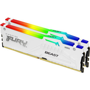 Kingston FURY Beast RGB White 64GB DDR5 6000MHz CL30 Dual Channel Kit