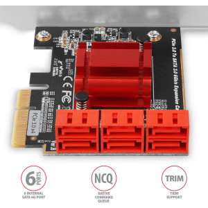 AXAGON PCES-SA6 1x PCI-E Male - 6x SATA