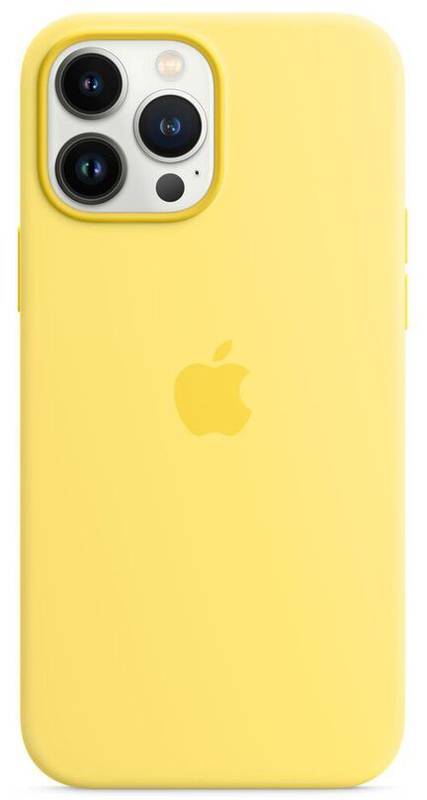 Apple Protectie pentru spate, material silicon, cu MagSafe pentru iPhone 13 Pro Max, culoare Lemon Zest