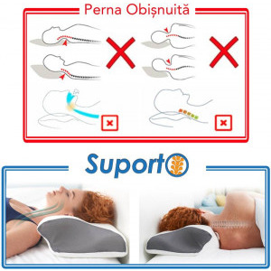 Suporto Set 2x perne ortopedice din spuma cu memorie, cu extensii