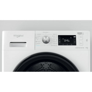 Whirlpool FFTM229X3BEE, Pompa de caldura, 9 kg, Clasa C, Inverter, 6th Sense, FreshCare+, Alb