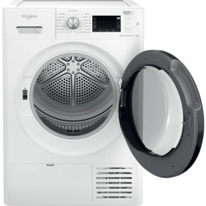 Whirlpool FFTM229X3BEE, Pompa de caldura, 9 kg, Clasa C, Inverter, 6th Sense, FreshCare+, Alb