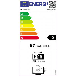 LG Smart TV 43UP75003LF Seria UP75 108cm gri-negru 4K UHD HDR
