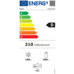 Bosch KGN56XIDR, 508 L, No Frost, PerfectFit, Iluminare LED, Clasa D, 193 cm, Inox