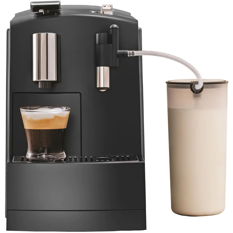 Espressor de cafea BeanZ Cafe cu capsule Lattensia 303649, 1455W, 1.2l, 19 bari, carafa lapte, compatibil Espressto, Mr&Mrs. Mill, Negru