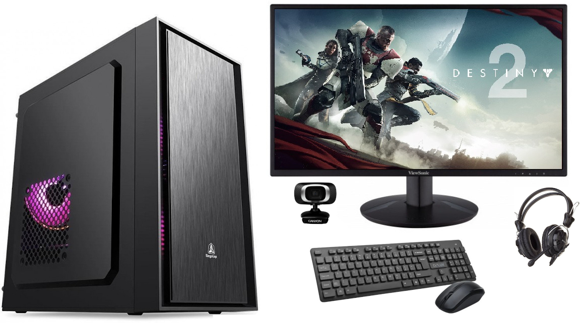 PC Complet Conferinte Video si Chat Expert C513 Intel i5-9400F (include PC, Monitor, Mouse, Tastatura, Casti cu Microfon si Camera WEB)