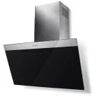 Faber decorativa Daisy EG6 A80, Putere de absorbtie 550 m3/h, 4 trepte, Clasa C, 80 cm, Negru/Inox