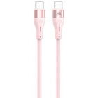 Cablu de date / adaptor Tellur USB-C Male la USB-C, 1 m, Pink, amperaj maxim suportat 3A