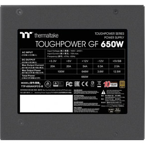 Thermaltake Toughpower GF, 80+ Gold, 650W