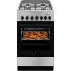 Aragaz Electrolux LKK560000X, Mixt, 4 arzatoare gaz, Cuptor electric, SteamBake, AirFry, Aprindere integrata, Grill electric, Clasa A, 50 cm, Inox