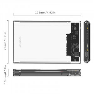Orico 2139C3 USB 3.1 transparent