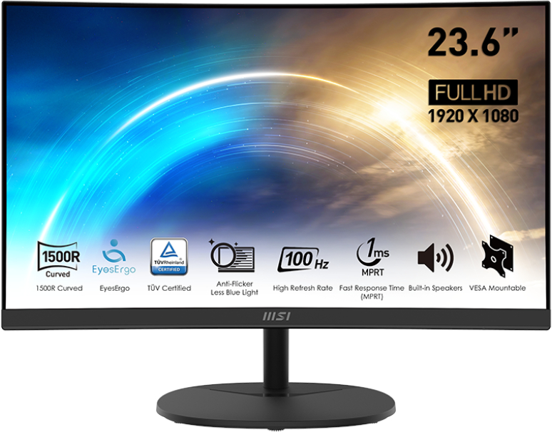 Monitor LED MSI Pro MP2412C Curbat 23.6 inch FHD VA 1 ms 100 Hz