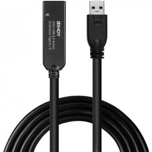 LINDY Activ USB 3.0 tip A Male la USB-C Female, 10 m, Negru
