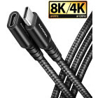 Cablu periferice AXAGON USB-C 3.2 Gen 2 Male la USB-C 3.2 Gen 2 Female, 0.5 m, PD 240W, 5A, Negru