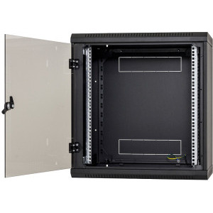 TRITON RBA-18-AS6-BAX-A6 18U, Wall mount, 600 mm, Glass door, Panouri laterale fixe, Negru