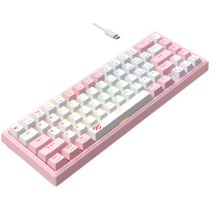 Havit KB874L Rainbow Red Switch Mecanica Pink