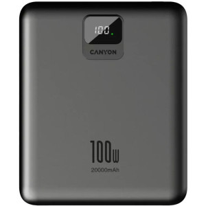Baterie externa Canyon PB-2008 20000 mAh, 2x USB, 2x USB-C, Power Delivery 100W, posibilitate incarcare laptop