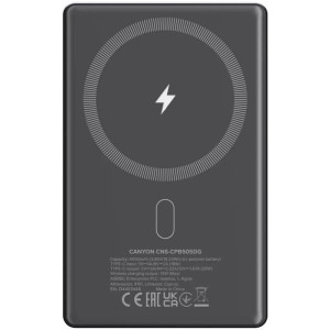 Canyon 5000 mAh, OnCharge 505 Slim, Incarcare wireless Magsafe, Power Delivery 20W, Dark Grey
