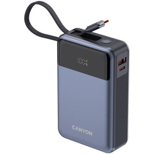 Canyon OnPower PB-600, 20000 mAh, 1x USB, 1x USB-C, Power Delivery 65W, posibilitate incarcare laptop