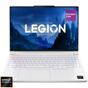 Laptop Lenovo Gaming 16 Legion 7 16AGP11, WQXGA OLED 240Hz, Procesor AMD Ryzen™ AI 7 450 (16M Cache, up to 5.1 GHz), 32GB LPDDR5X, 1TB SSD, GeForce RTX 5060 8GB, No OS, Glacier White, 3Yr Onsite Premium Care