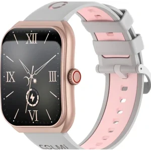 SmartWatch COLMi P86 roz-auriu, curea din silicon gri-roz