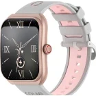 SmartWatch COLMi P86 roz-auriu, curea din silicon gri-roz