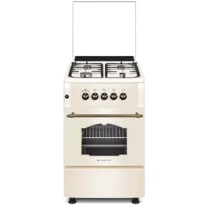 Aragaz Studio Casa F4G50/55G, Gaz, 4 arzatoare, Sistem de siguranta, Aprindere integrata, Grill, Clasa A, 50 cm, Crem