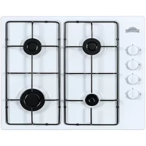 Plita incorporabila Nuova Cucina PG60WH, Gaz, 4 arzatoare, Aprindere electrica integrata, Sistem de siguranta, 60 cm, Alb