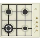 Plita incorporabila Nuova Cucina PG60BGRETROSTAR, Gaz, 4 arzatoare, Aprindere electrica integrata, Sistem de siguranta, 60 cm, Crem