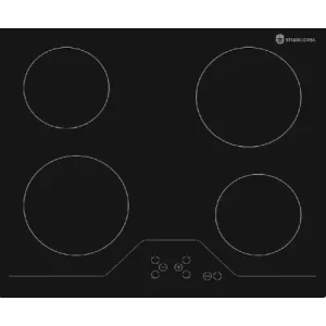 Plita incorporabila Studio Casa VCR4RSP60, Vitroceramica, 4 zone de gatit, 60 cm, Negru