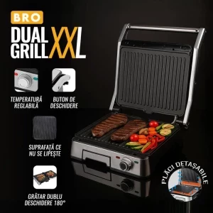 iHunt Gratar electric Bro Dual Grill XXL, 1800W, Argintiu