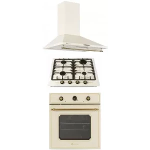 Pachet incorporabil Studio Casa Amalfi Cuptor electric & Plita pe gaz & Hota decorativa, Crem