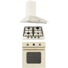Pachet incorporabil Studio Casa Amalfi Cuptor electric & Plita pe gaz & Hota decorativa, Crem