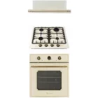 Pachet incorporabil Studio Casa Teramo Cuptor electric & Plita pe gaz & Hota telescopica, Crem