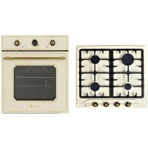 Pachet incorporabil Studio Casa Positano Rustic Cuptor electric & Plita pe gaz, Crem