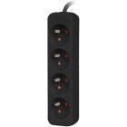 Priza/prelungitor Lanberg PS0-04E-0150-BK, 4x Type E, 1.5m, Black