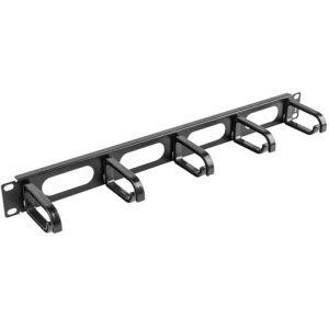 Accesoriu retea Lanberg Panou management cabluri 19 inch, 5 inele, tip B, Negru