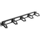 Accesoriu retea Lanberg Panou management cabluri 19 inch, 5 inele, tip B, Negru