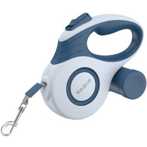 Rojeco Lesa automata retractabila pentru caini RSSQYSTE5M, 5 metri, Albastru